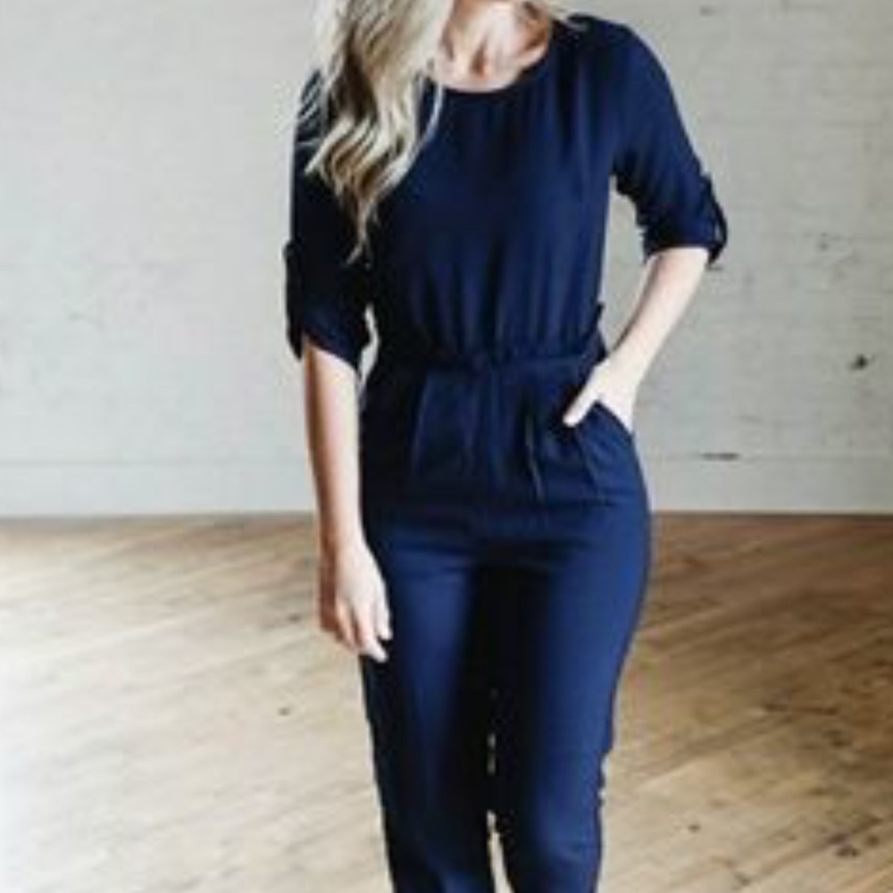 Ashley LeMieux Jumpsuit Navy Blue Size XSmall EUC